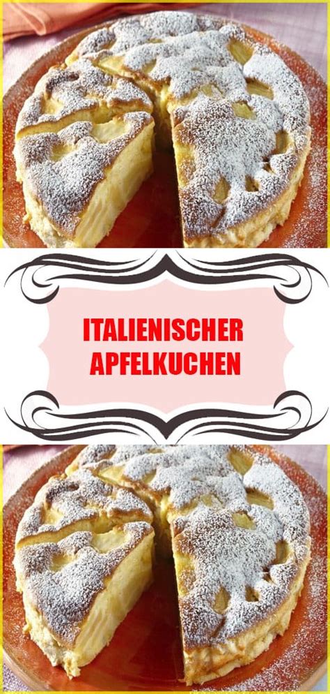 Italienischer Apfelkuchen Tassenkuchen - Zutaten und Zubereitung als Infografik