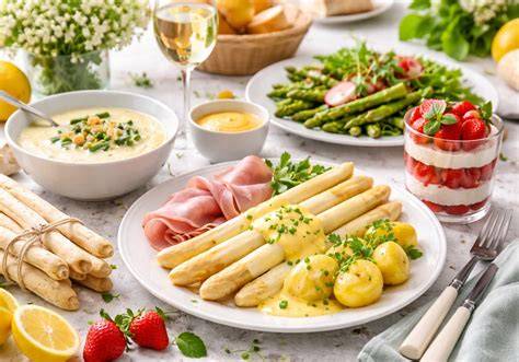 Italienisches Menü mit Vorspeisen, Hauptgang und Dessert