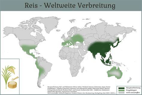 Japanischer Reis - Anbaugebiete und Sortenkarte