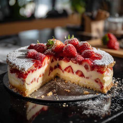Joghurt Torte mit Zutaten, abgemessen auf einer Küchenwaage