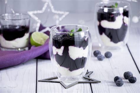 Joghurt-Mousse mit Heidelbeeren