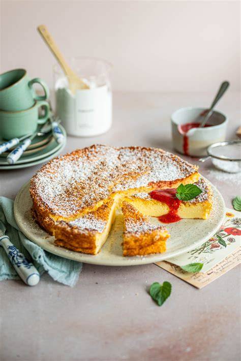 Joghurtkuchen mit wenigen Zutaten auf dem Kuchenteller