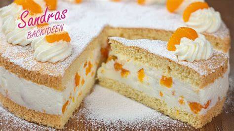 Käse-Sahne-Blechkuchen mit Mandarinen