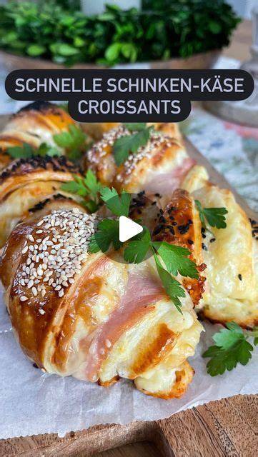 Käse-Schinken-Croissants auf Backblech