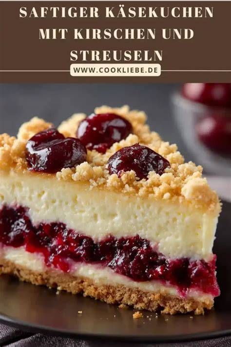 Käsekuchen im Ofen mit goldbraunen Streuseln