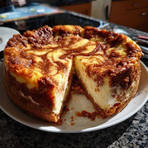 Käsekuchen mit Nougat und dekorativer Garnierung