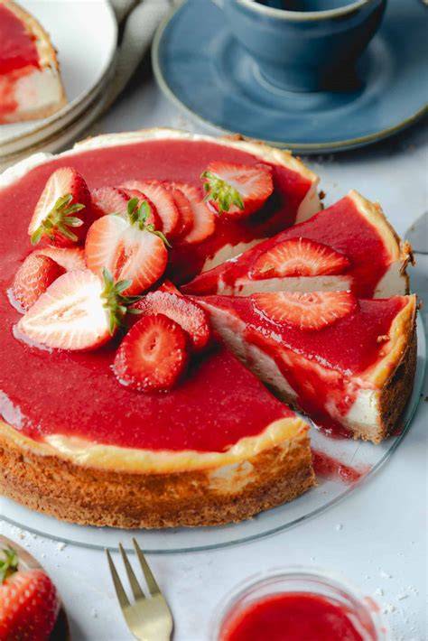 Käsekuchen mit Nussboden - angeschnitten