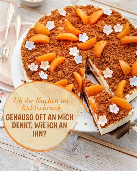 Käsekuchen ohne Backen mit Aprikosen und Mini-Dekorblüten