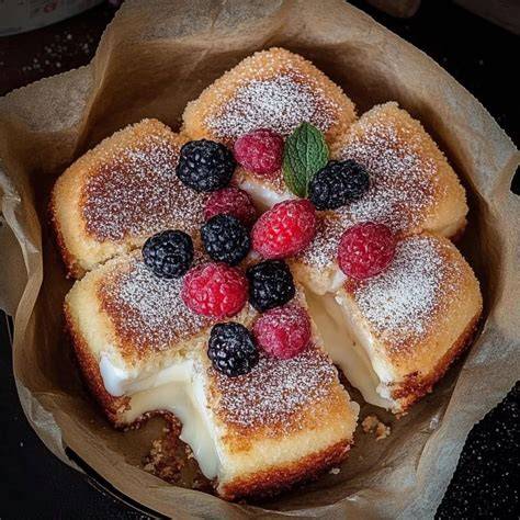 Käsekuchen während des Backens im Ofen