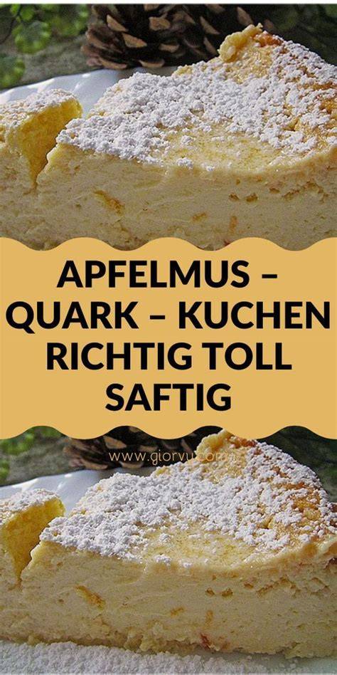 Käsekuchenschicht mit Apfelmus - cremig und saftig