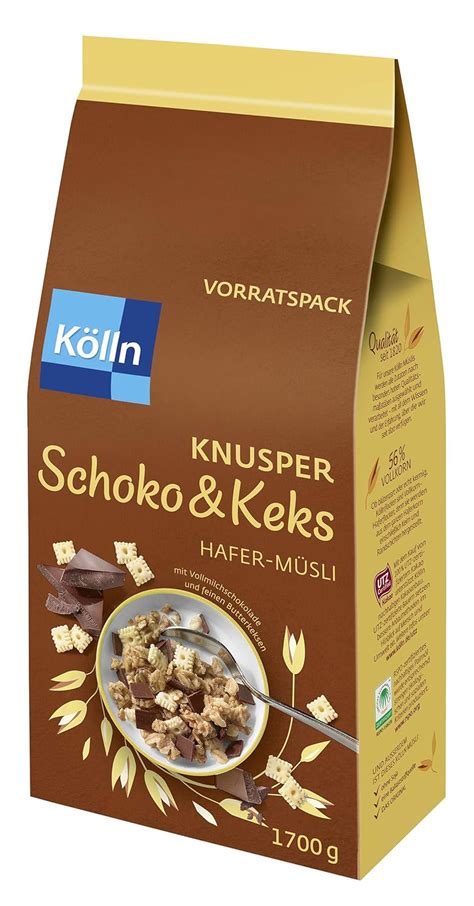 Kölln Müsli Schoko-Karamell Verpackung und Info