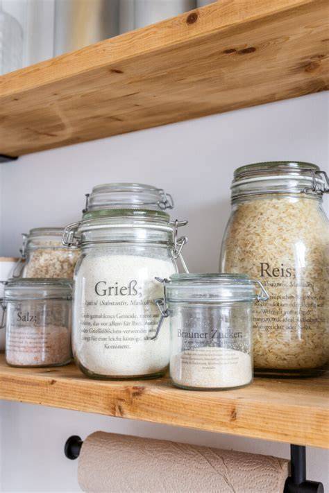 Küchenschrank mit Vorratsgläsern 