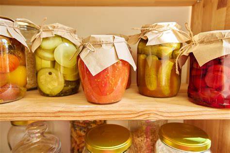 Kühl und dunkel gelagerte Marmeladengläser