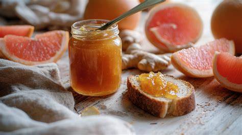 Kürbis-Grapefruit-Marmelade im Glas