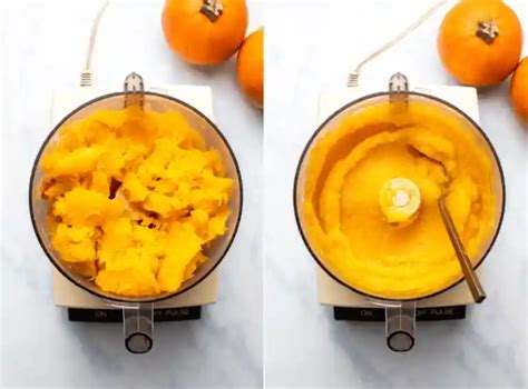 Kürbispüree im Mixer
