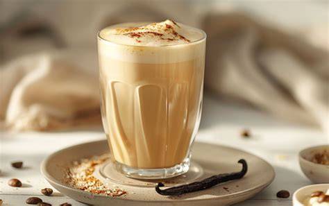 Kaffee mit Karamell Vanille Zucker aufgeschäumt