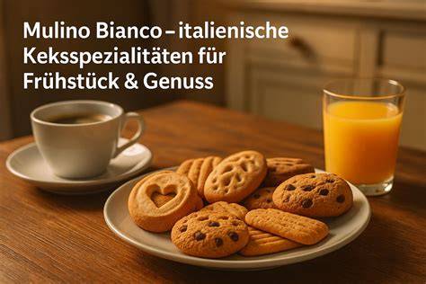 Kaffee und Mulino Bianco Kekse beim Frühstück