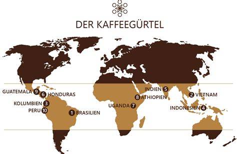 Kaffee- und Kakaogürtel Weltkarte