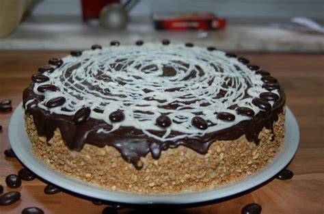 Kaffee-Buttercreme auf Torte Nahaufnahme