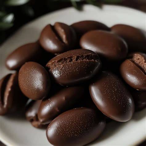 Kaffeebohnen und Marzipankugeln