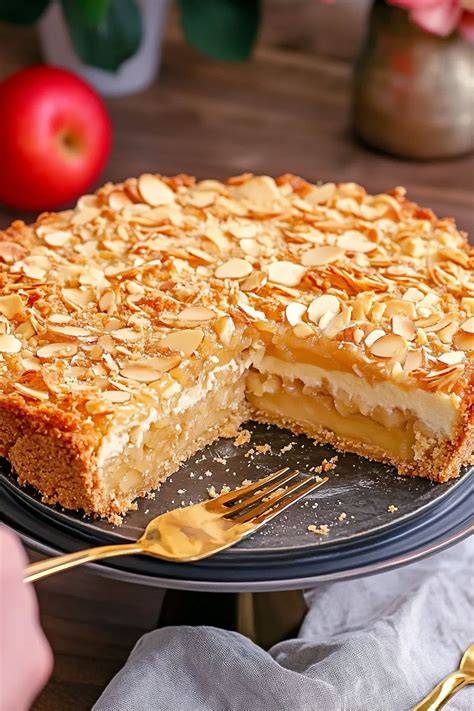 Kaffeetafel mit Florentiner Apfelkuchen und passenden Getränken