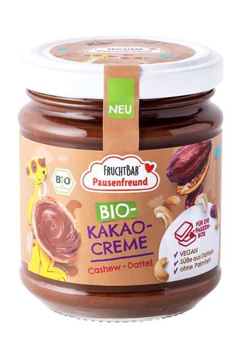Kakao Creme Glas und Zutaten: Kichererbsen, Cashew, Dattel, Kakao