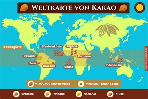 Kakao-Ursprung Amazonas Karte
