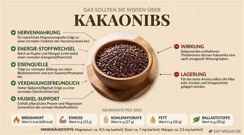 Kakaonibs und ihre Nährstoffe: Infografik