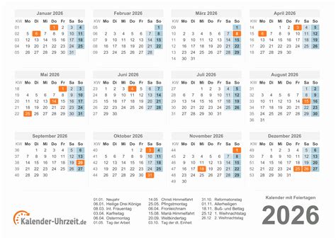 Kalender mit Aktionsfristen