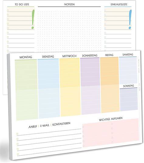 Kalenderblattbeispiel mit Wochenübersicht und Tortendiagramm
