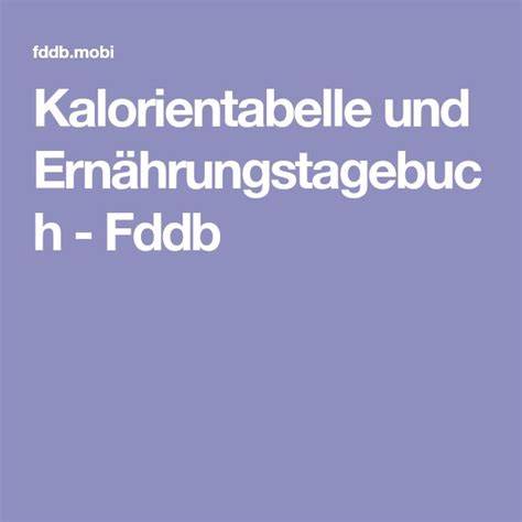 Kalorientabelle und Ernährungstagebuch