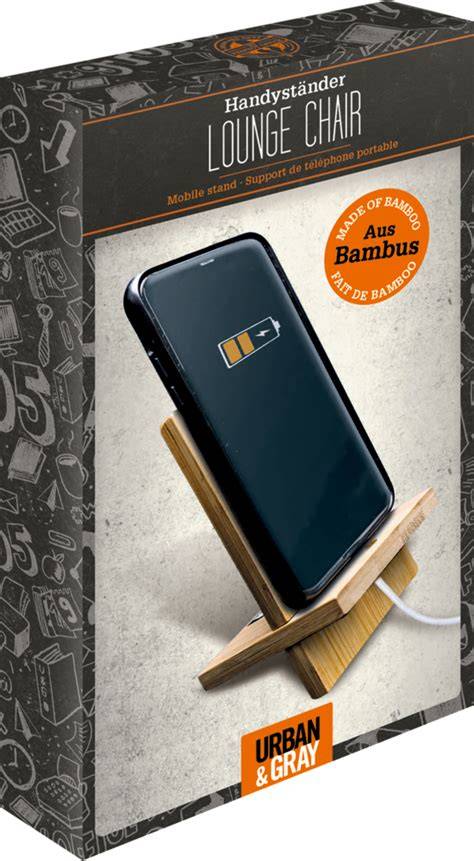 Karabiner-Becher und Handyständer Bambus Urban Gray