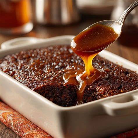 Karamellsauce mit Kandis auf einem Löffel