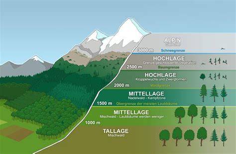 Karte: Geeignete Lagen, Expositionen und Höhenstufen