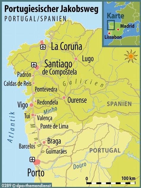 Karte: Herkunftsregionen portugiesischer Honigsorten