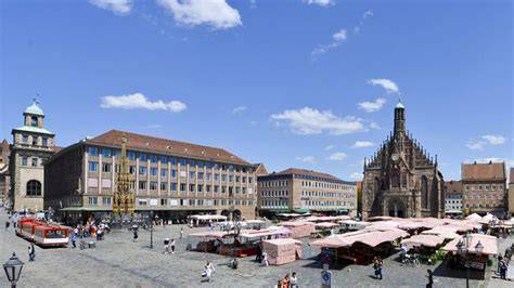 Karte: Lage des Werksverkaufs an der Zollhausstraße in Nürnberg und Filialen am Hauptmarkt