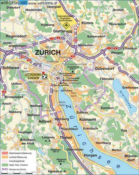 Karte: Route von Zürich nach Kilchberg