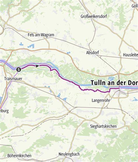 Karte: Zuckerfabriken Leopoldsdorf und Tulln, historische Zuckerwege nach Wien