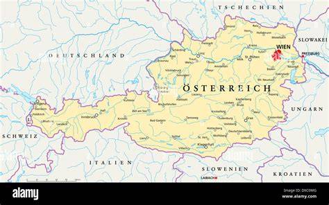 Karte Österreich mit Hervorhebung von Wien und Salzburg als Ursprung der Torte