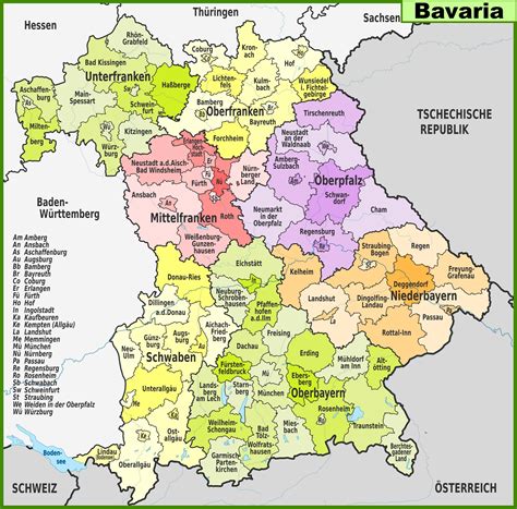 Karte Bayerns mit Dessert-Herkunftsregionen