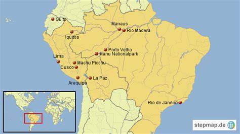 Karte Herkunftsgebiete: Amazonas, Pará, Peru, Bolivien