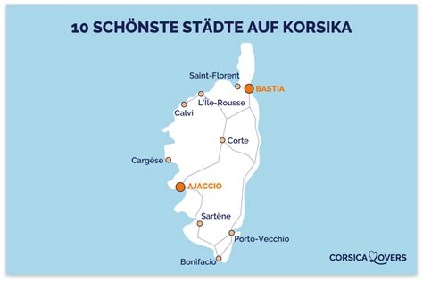 Karte Korsikas mit Zitrusregionen und Erntezeitfenstern