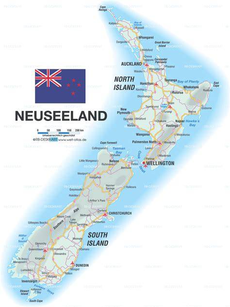 Karte Neuseelands mit Manuka-Regionen, Ursprung und Transportwege
