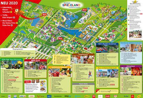 Karte der Attraktionen im Ravensburger Spieleland