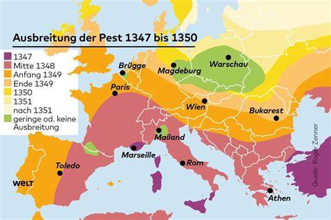 Karte der Ausbreitung des Nikolaus-Kultes in Europa