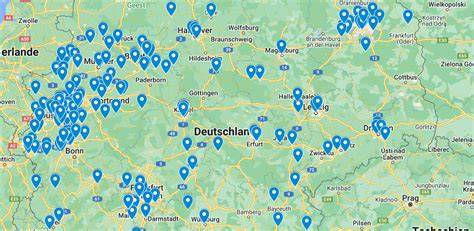 Karte der Crowdfunding-Aktivitäten in Deutschland: Beispiele mit Spendenbeträgen