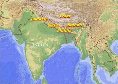 Karte der Honigregionen im Himalaya