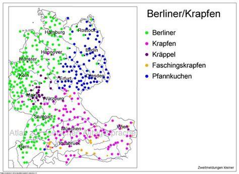 Karte der Krapfen- und Berliner-Bezeichnungen in Deutschland