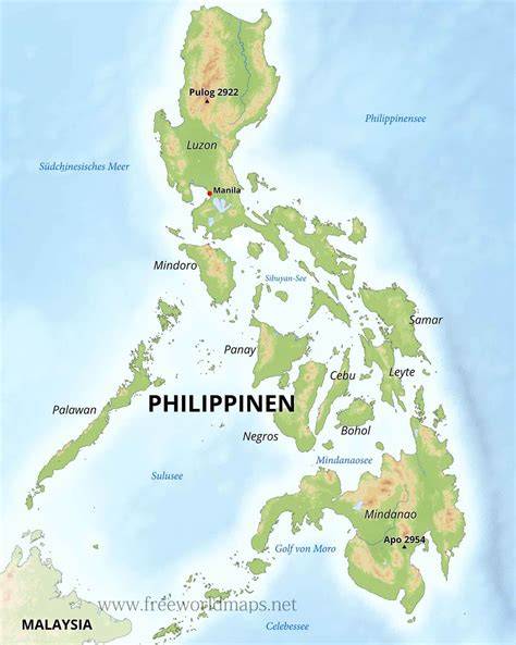 Karte der Philippinen mit Fokus auf Insel Negros