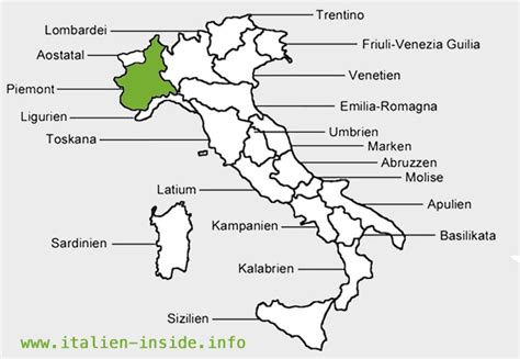 Karte der Piemont-Region und Langhe mit Trüffelvorkommen